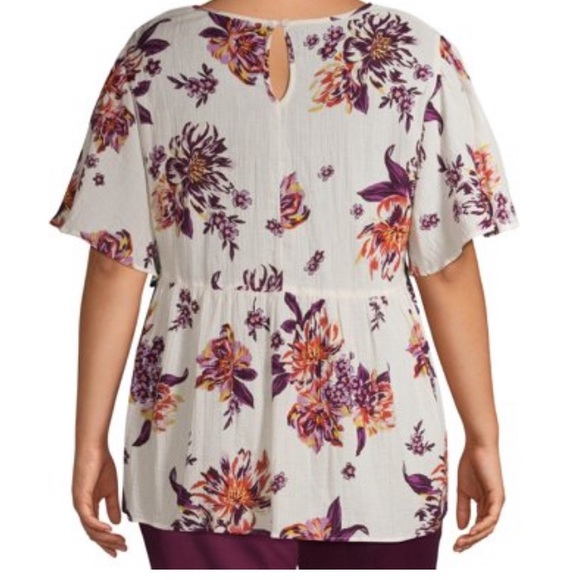 💜Terra&Sky Women’s Dropshoulder Flutter sleeveTop - Picture 2 of 6